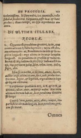 De Ultima Syllaba.