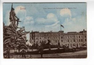 Stettin. Grüne Schanze mit Manzelbrunnen u. Kaiserl. Post