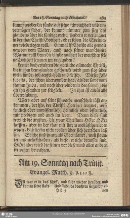 Am 19. Sonntag nach Trinit. Evangel. Matth. 9. v. 1-8