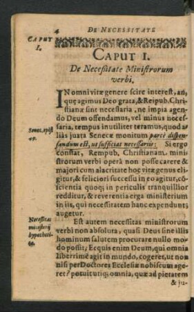 Caput I. De Necesitate Ministrorum verbi.