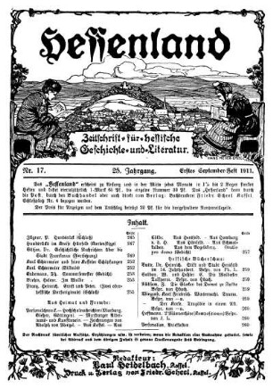 Nr. 17, Erstes September-Heft 1911