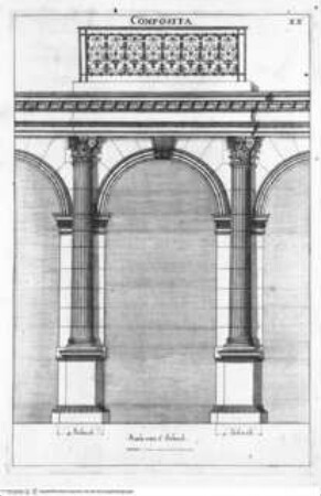 L'Academia Todesca della Architettura, Scultura e pittura: Oder Teutsche Academie der Edlen Bau- Bild- und Mahlerey-Künste:..., 1. Teil, 1. Buch, Tafel XX: Composita