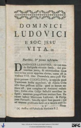 Dominici Ludovici E Soc. Jesu Vita.
