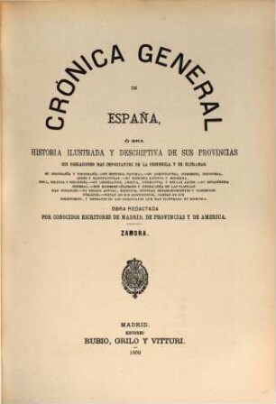 Cronica de la provincia de Zamora