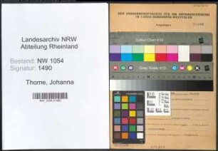 Entnazifizierung Johanna Thome , geb. 30.03.1911 (Buerogehilfin)