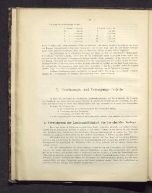 V. Gewinnungs- und Versorgungs-Projecte