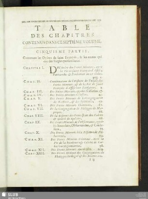 Table Des Chapitres Contenus Dans Ce Septième Volume