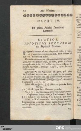 Caput IV. De primis Poëticis Locutionis Elementis