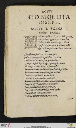 Comoedia Ioseph. Actvs I