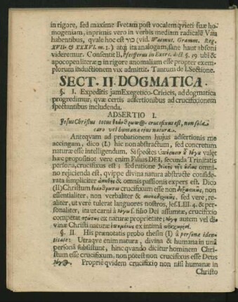 Sect. II. Dogmatica.