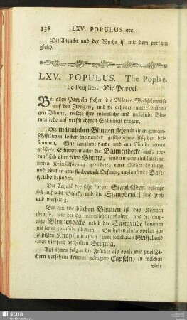 LXV. Populus. The Poplar. Le Peuplier. Die Pappel
