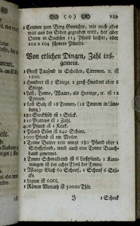 Von etlichen Dingen, Zahl insgemein.
