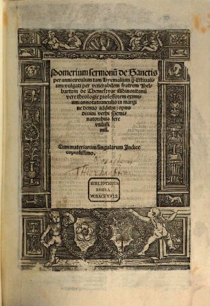 Pomerium Sermonum de Sanctis hyemales et estivales