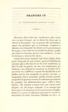 Chapitre IV. De l'administration coloniale à Java