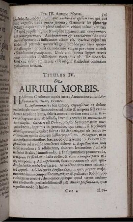Titulus IV. De Aurium Morbis