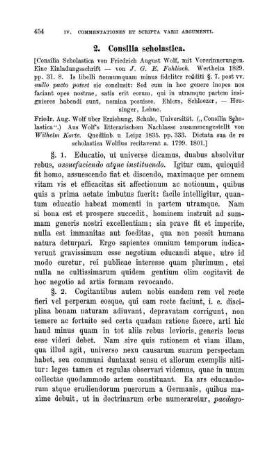 2. Consilia scholastica