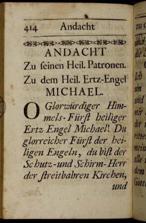 Zu dem Heil. Ertz-Engel Michael. - Zu dem Heiligen Francisco von Paula.