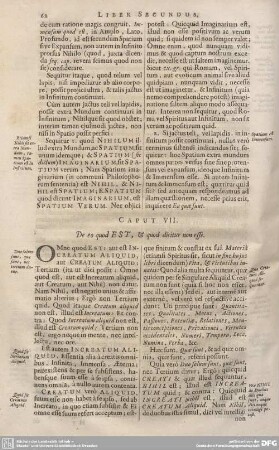 CAPUT VII. De eo quod EST, & quod dicitur non esse.