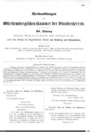 28. Sitzung, Stuttgart, 11.12.1899