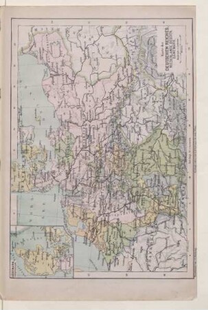 Karte des Deutschen Reiches Niederlande, Belgien, Dänemark.