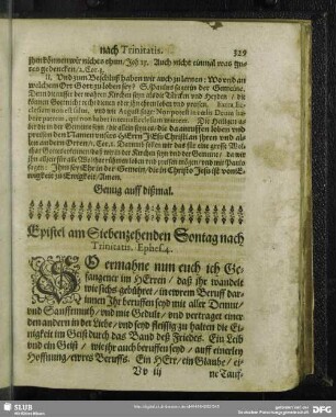 Epistel am Siebenzehenden Sontag nach Trinitatis