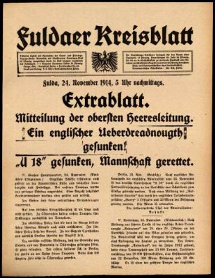 Zweite Ausgabe vom Dienstag, den 24. November 1914.