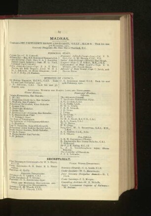 Officers employed in Madras