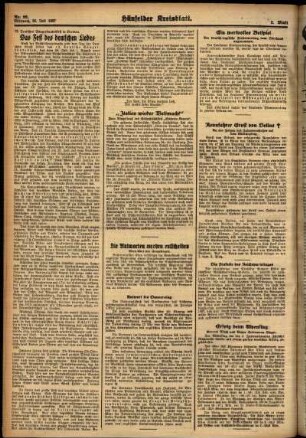 Zweite Ausgabe vom Mittwoch, den 28. Juli 1937.