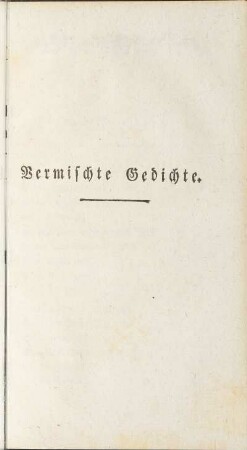 Vermischte Gedichte