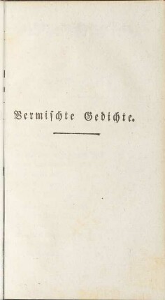 Vermischte Gedichte