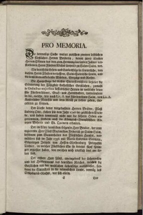 Pro Memoria