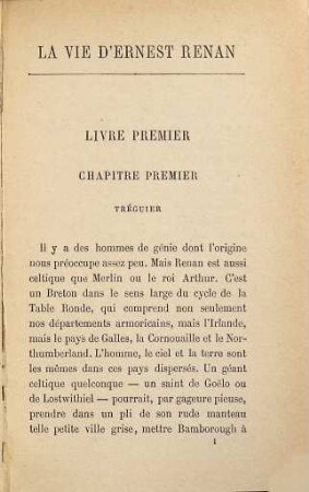 La vie de Ernest Renan