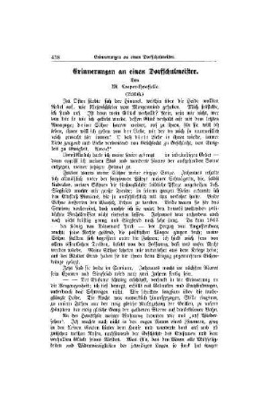 Erinnerungen an einen Dorfschulmeister : (Schluß)