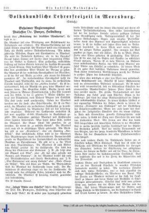 Volkskundliche Lehrerfreizeit in Meersburg