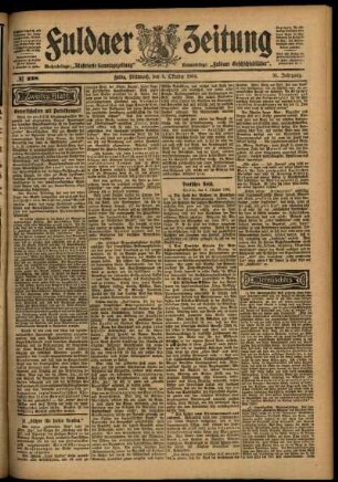 Zweite Ausgabe vom Mittwoch, den 05. Oktober 1904.