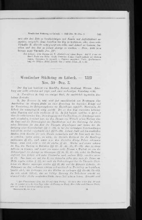Wendischer Städtetag zu Lübeck. -- 1523 Nov. 30 - Dez. 3.