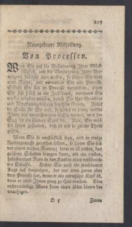 Neunzehente Abtheilung. Von Processen