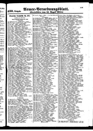 630. Ausgabe. Mittwoch, 11. August 1915