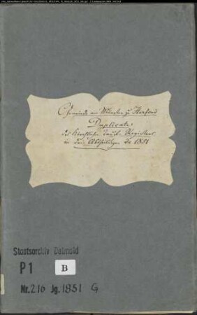 Kirchenbuchduplikat der evangelisch-lutherischen Münstergemeinde Herford, Kreis Herford (GHT 1851). (Gemeinde: Evangelische Münster-Gemeinde Herford)