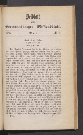 Beiblatt. 1886. Mai. N°. 5