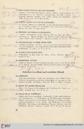 Arbeiten in edlem und unedlem Metall (Nr. 244-252)