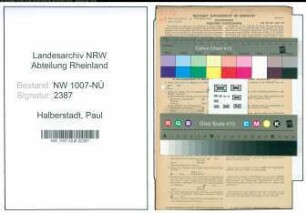 Entnazifizierung Paul Halberstadt , geb. 02.09.1900 (Kaufmann)