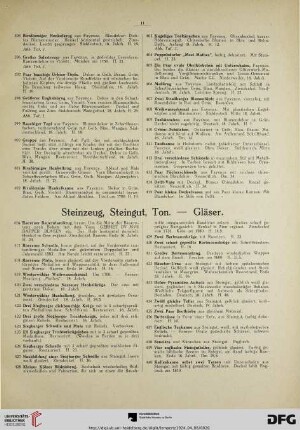 Steinzeug, Steingut, Ton – Gläser (Nr. 416-469)
