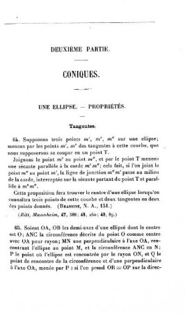 Deuxième Partie. Coniques.