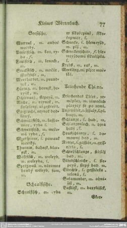 Kriechende Thiere