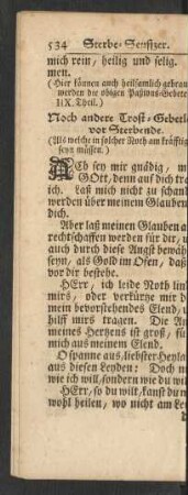 Noch andere Trost-Gebetlein vor Sterbende.
