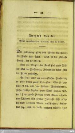 Zweytes Kapitel. Meine unmaßgeblichen Gedanken über die Farben