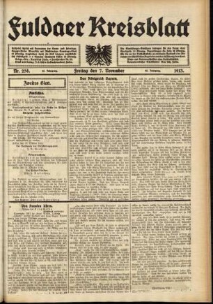 Zweite Ausgabe vom Freitag, den 07. November 1913.