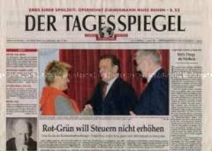 Berliner Tageszeitung "Der Tagesspiegel" u.a. zur Steuerpolitik der Bundesregierung