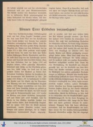 Können tiere Erdbeben voraussagen?